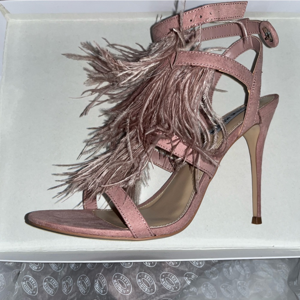 Steve Madden Pink Feathered Heels